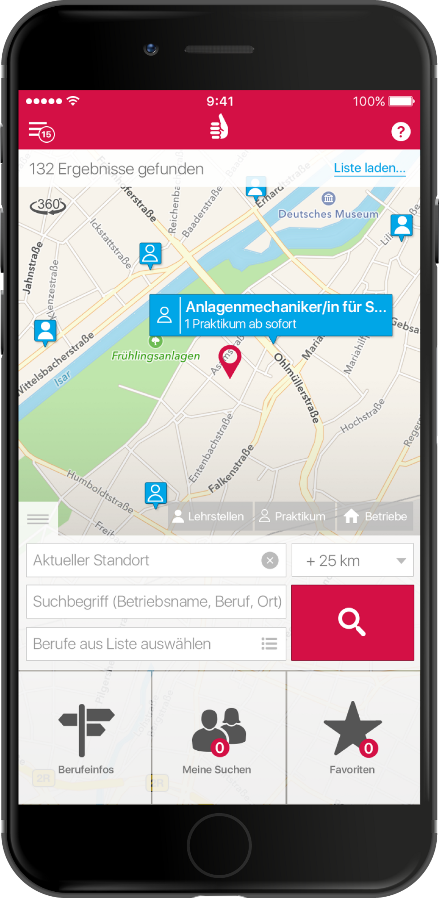 Lehrstellenradar 2017 - App Suche